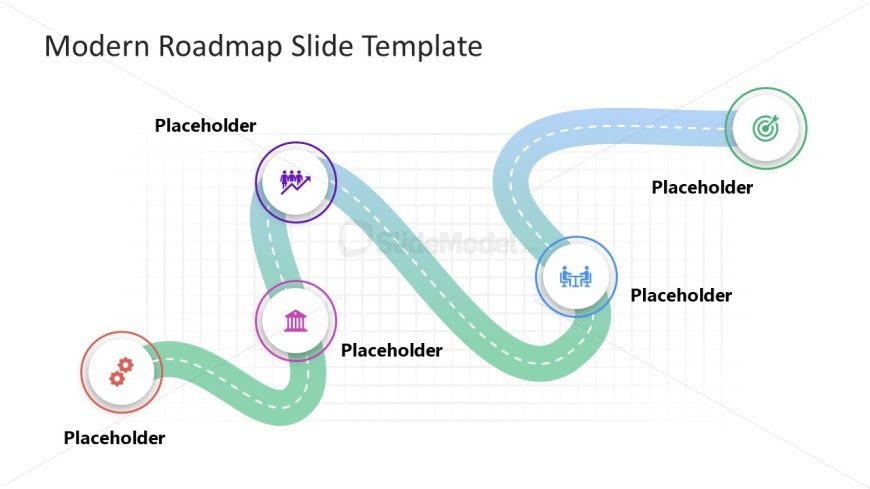 Modern Roadmap PowerPoint Slide