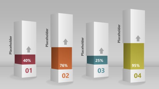 3D Data Comparison Columns PPT Template