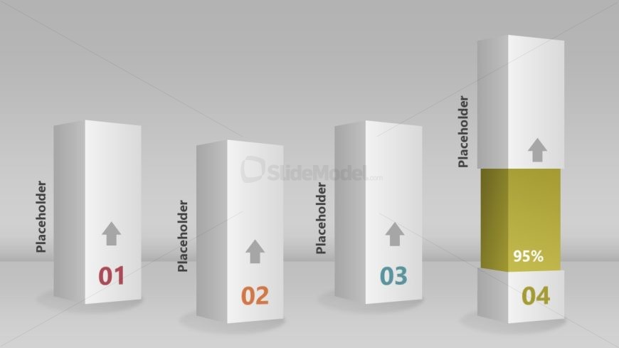 3D Data Comparison Columns Infographic Template for PowerPoint 