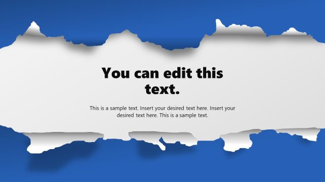 Blue White Torn Paper Presentation Template