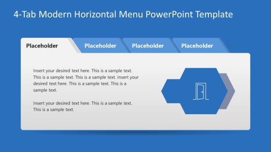 4-Tab Modern Horizontal Menu PowerPoint Template