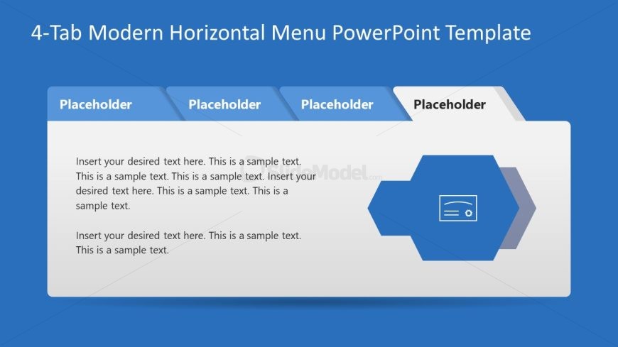 4-Tab Modern Horizontal Menu Template for PowerPoint