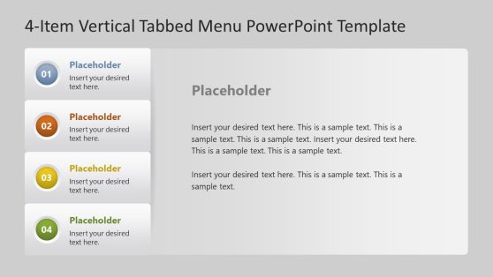 4-Item Tabbed Menu PowerPoint Template