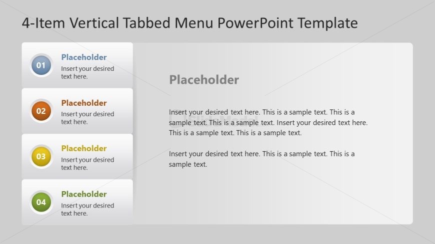 4-Item Tabbed Menu Template for PowerPoint 