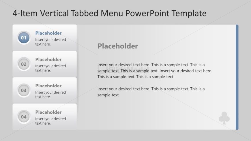 4-Item Tabbed Menu Template for Presentation 