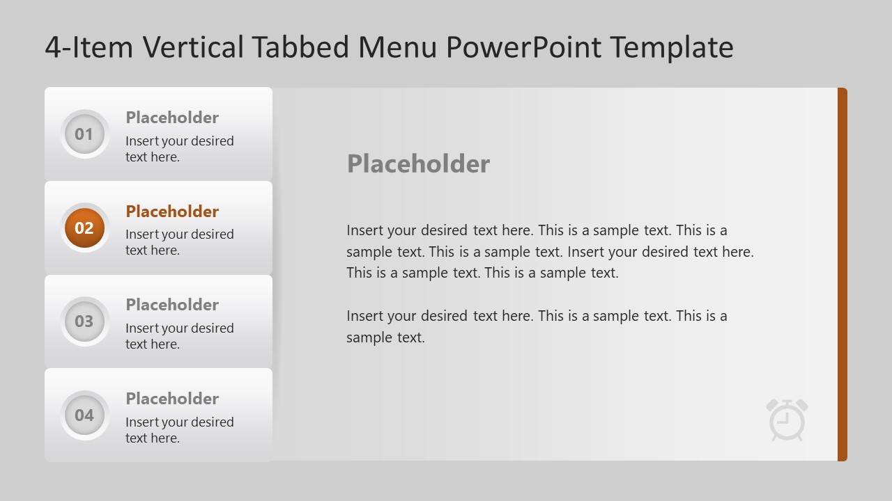 4-Item Tabbed Menu PowerPoint Template