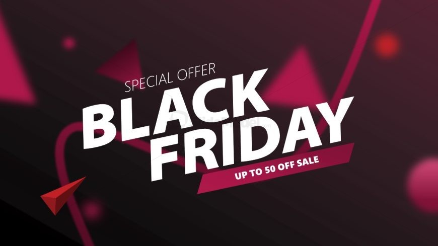 Diagonal Black Friday Banner PowerPoint Slide