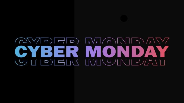 Black Cyber Monday PowerPoint Slide