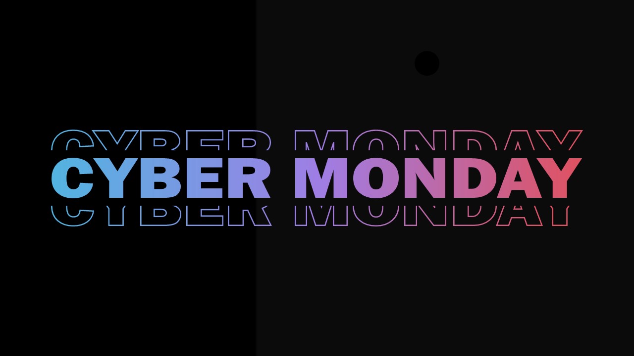 Black Cyber Monday PowerPoint Template SlideModel