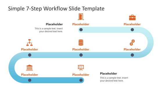 Simple 7-Step Workflow Slide Template for PowerPoint