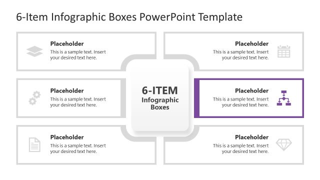 Slide for Item 3 Presentation – 6-Item Infographic Boxes Template