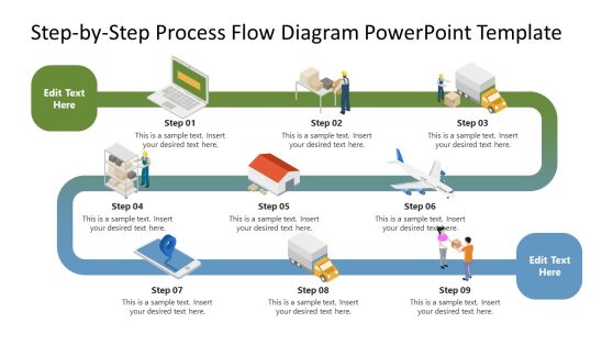 Step-by-Step Process Flow Diagram PowerPoint Template