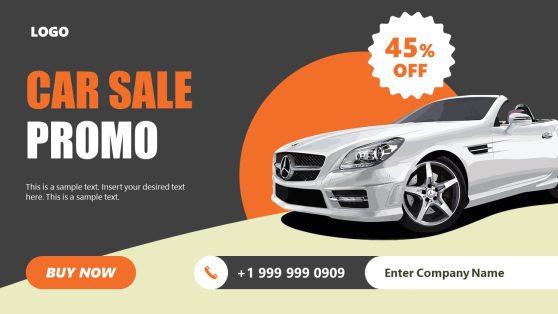 Simple Car for Sale PowerPoint Template