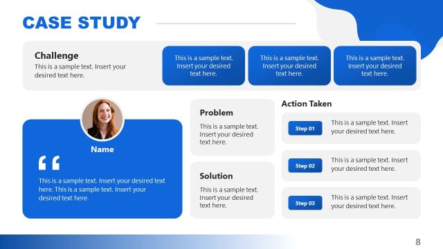 Case Study Template Slide with Multiple Sections