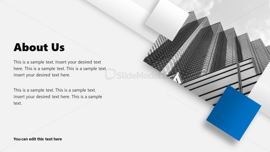 Customizable Blue Blocks Corporate Profile PPT Template