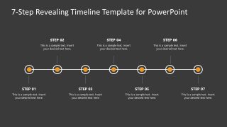 7-Step Revealing Timeline Template Slide 