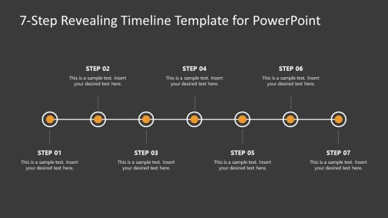 7-Step Revealing Timeline Template Slide 