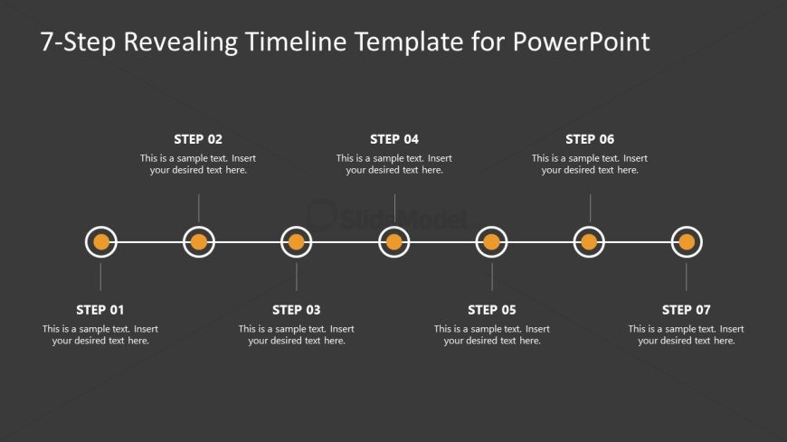 7-Step Revealing Timeline Template Slide