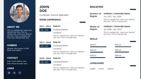 Computer Science Resume PowerPoint Slide 