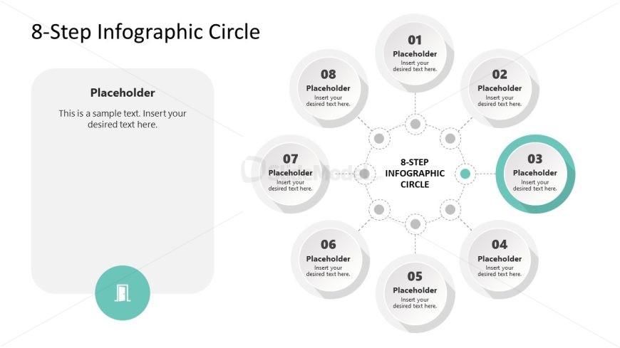 Circular Process Diagram Template - 3rd Step Color Highlight Slide