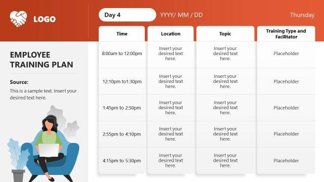 Customizable Employee Training Activities Plan PowerPoint Template