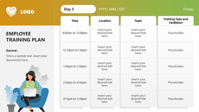 Editable Employee Training Activities Plan Presentation Template