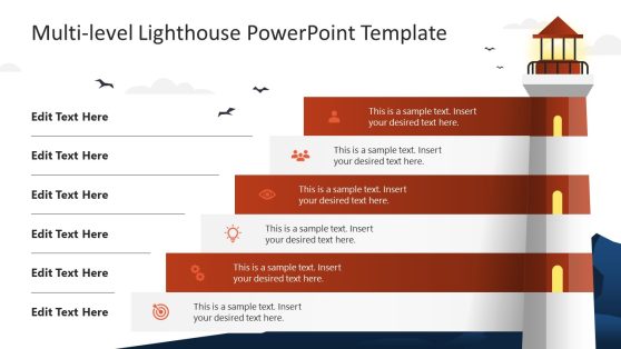 Multi-level Lighthouse Infographic PowerPoint Template