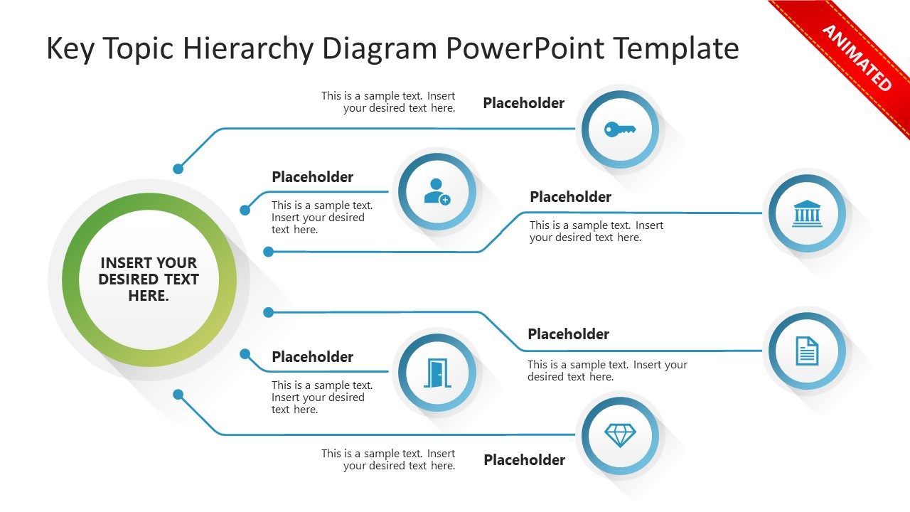 Key Topic Hierarchy Diagram PowerPoint Template