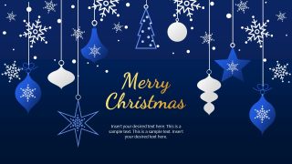 Editable Blue Christmas PPT Template 