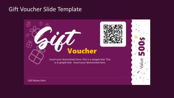 Dark Theme Gift Voucher Template for Presentation