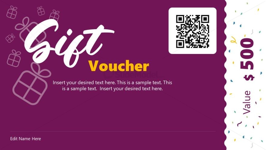 PPT Voucher Slide Template with Creative Background