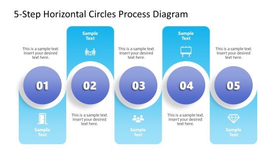 Horizontal Circles Process Diagram Template for PowerPoint 