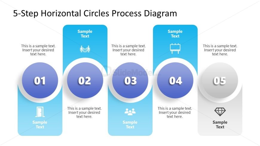 Horizontal Circles Process Template Slide 