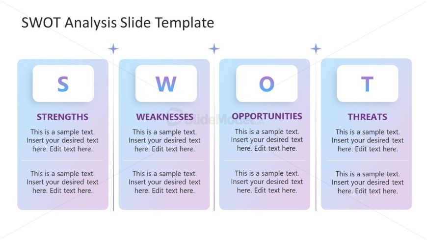 Editable SWOT Analysis Presentation Template with White Background