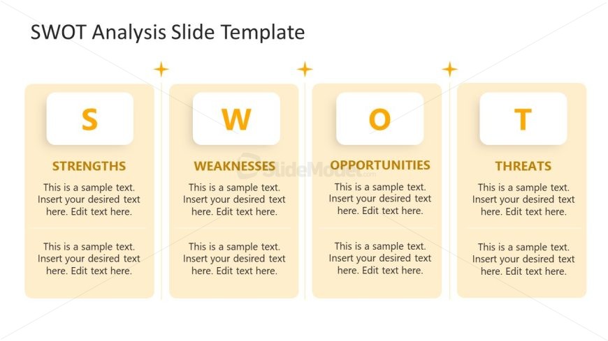 PPT Four Columns SWOT Analysis Slide Template