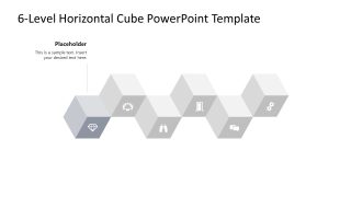 6-Level Horizontal Cube Infographic Template for Presentation 