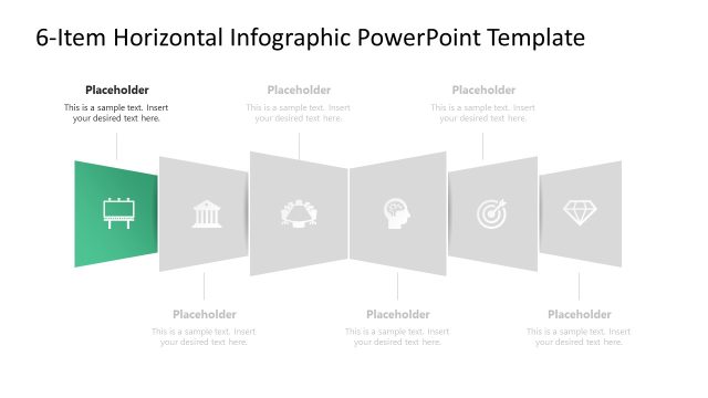 Customizable 6-Item Horizontal Infographic PPT Template