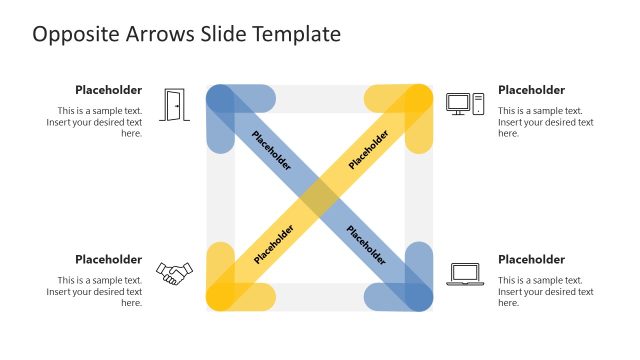 Square Diagram with Icons – Opposite Arrows Template