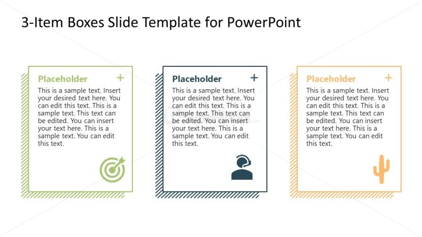 3-Item Boxes Slide PPT Slide 