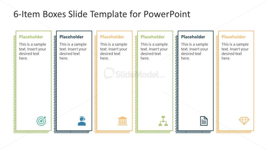 6-Item Boxes Slide Template for Presentation 