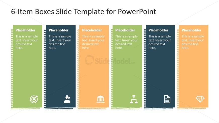 6-Item Boxes Template Slide 