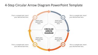 4-Item Circular Arrow Diagram Slide for Template 