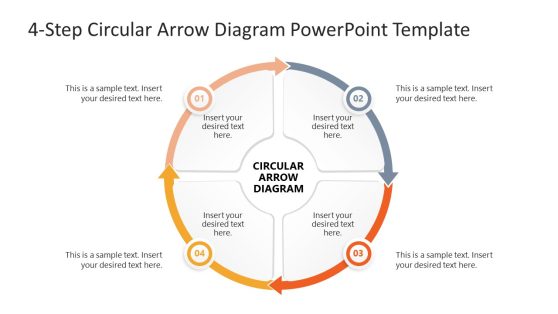 4-Item Circular Arrow Diagram PowerPoint Template