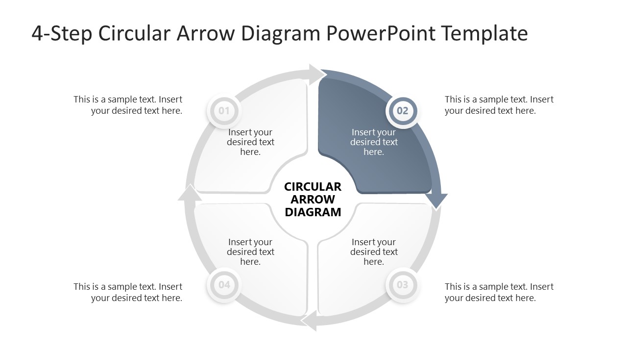4-Item Circular Arrow Diagram PowerPoint Template