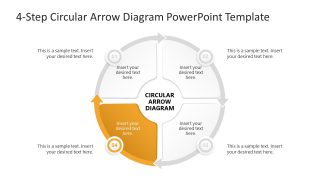 4-Item Circular Arrow Diagram PPT Slide 