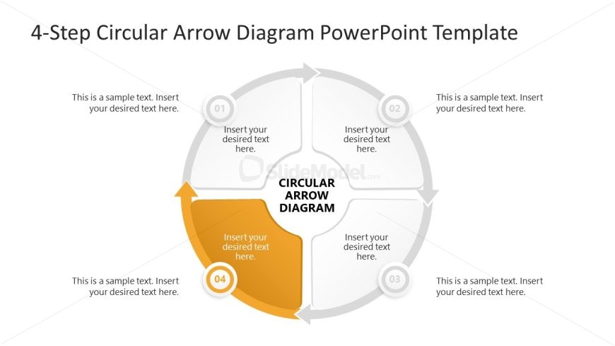 4-Item Circular Arrow Diagram PPT Slide 