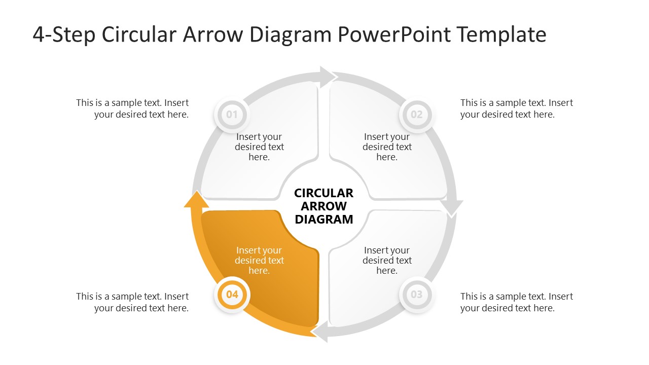 4-Item Circular Arrow Diagram PowerPoint Template