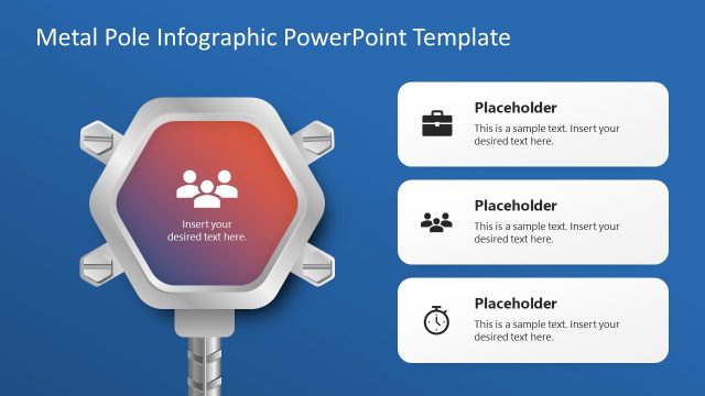 Blue Background Slide – Metal Pole Infographic Template