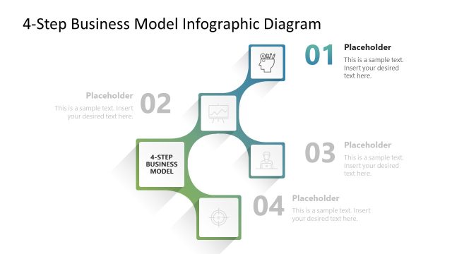 Editable 4-Step Business Model Infographic Presentation Template