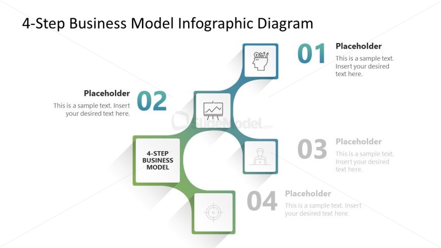 4-Step Business Model Infographic Template for Presentation